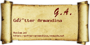 Götter Armandina névjegykártya